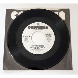 Lefty Frizzell 45 RPM - Watermelon Time In Georgia / Same - Columbia Promo M-